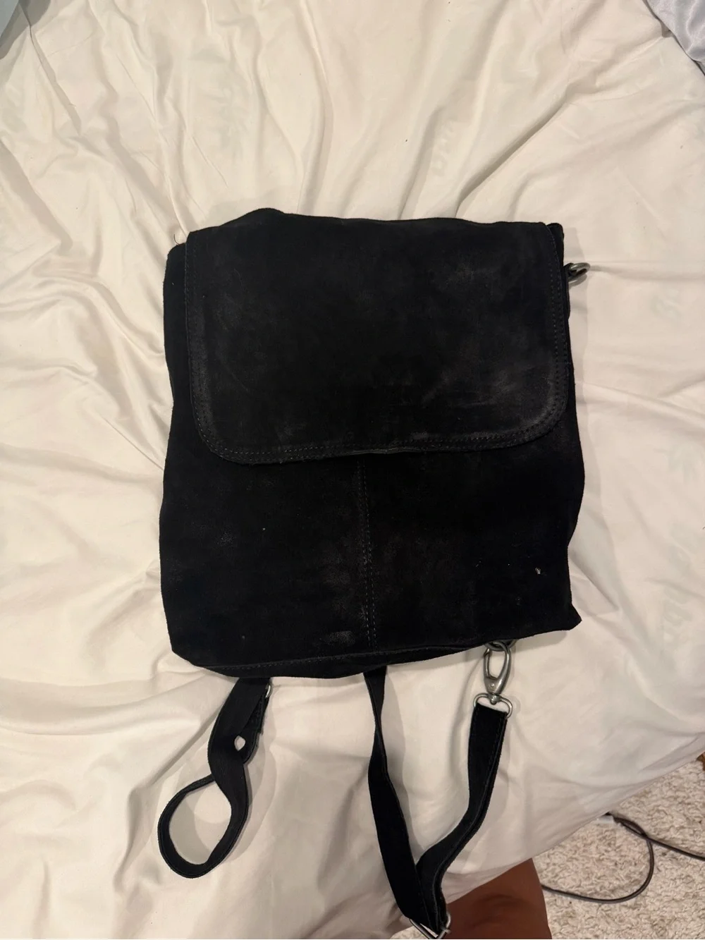 Free People Black Suede backpack
